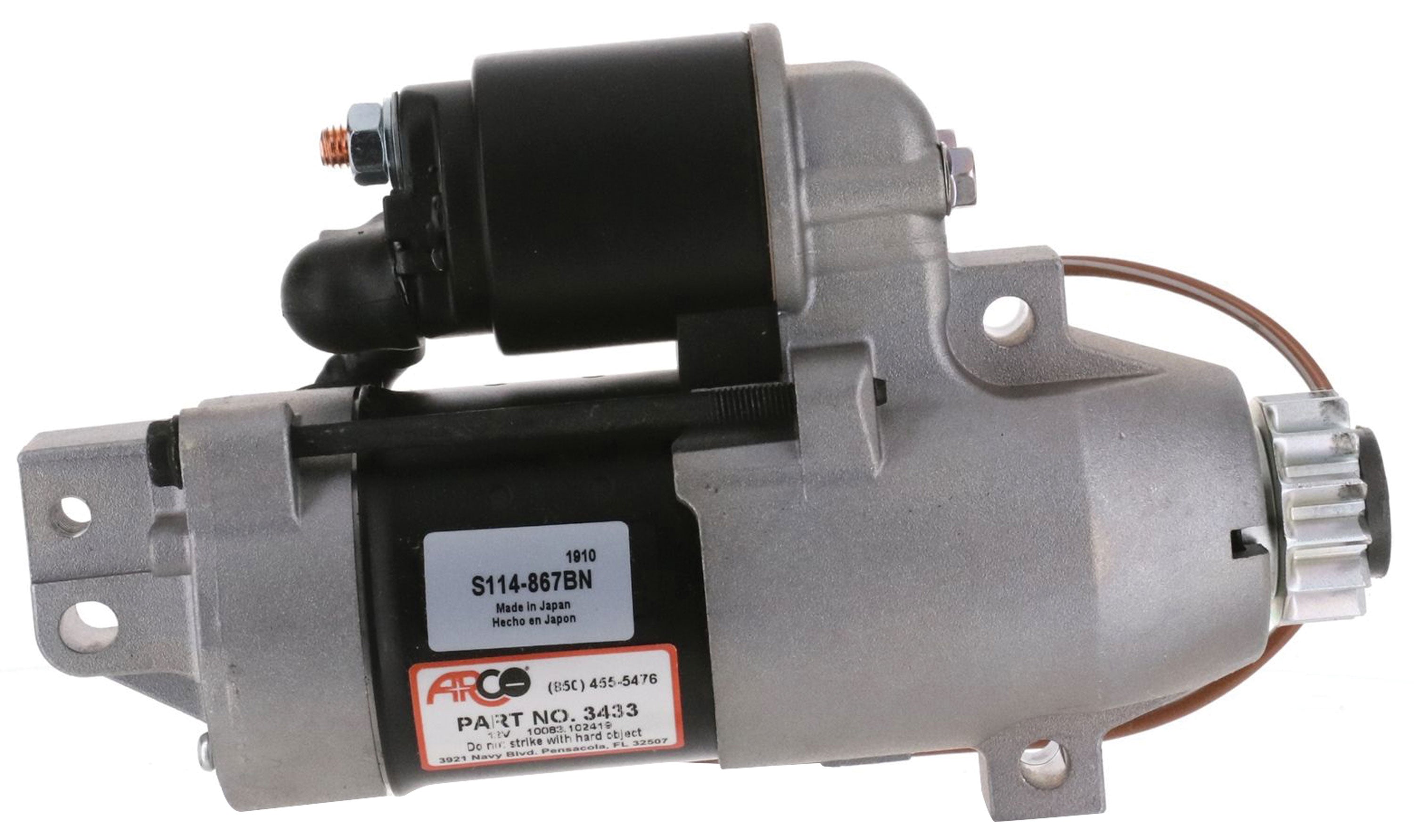 ARCO 3433 Outboard Starter for Yamaha 4-Stroke 150 HP (2004+), 250 HP (2005+), 225 HP (2006+), 13-Tooth Drive Gear