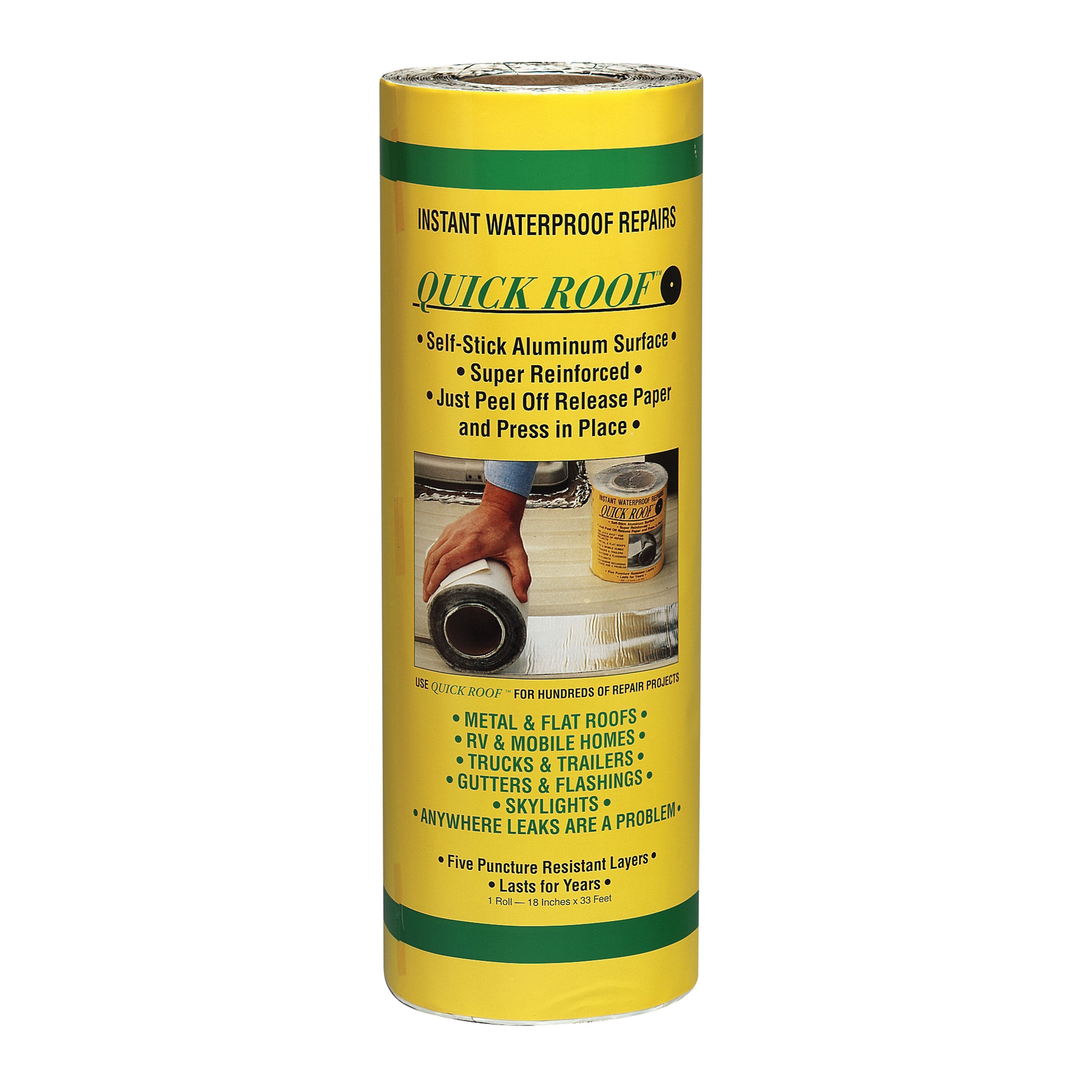 Cofair Products QR18 Quick Roof Pro Aluminum Waterproof Repair Tape - 18" x 33.5'