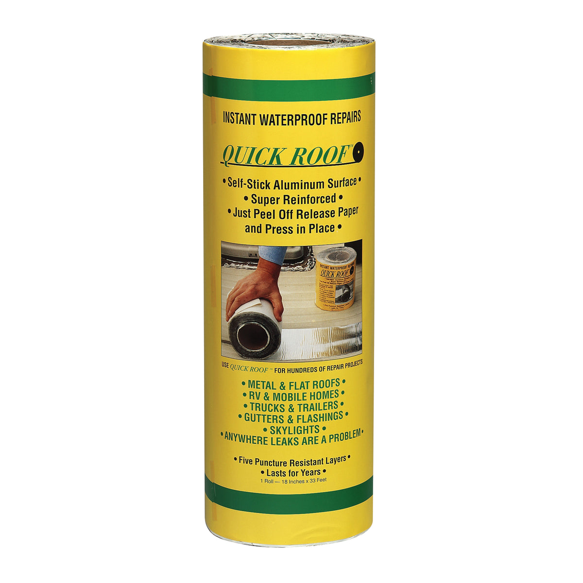 Cofair Products QR18 Quick Roof Pro Aluminum Waterproof Repair Tape - 18" x 33.5'