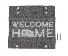 Camco 53196 LIBATC RV Wrap Around Step Rug for 18" Wide Steps - Gray White Welcome Home Print
