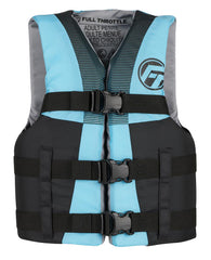 Full Throttle 112200-505-010-22 Teen Nylon Life Jacket - Aqua