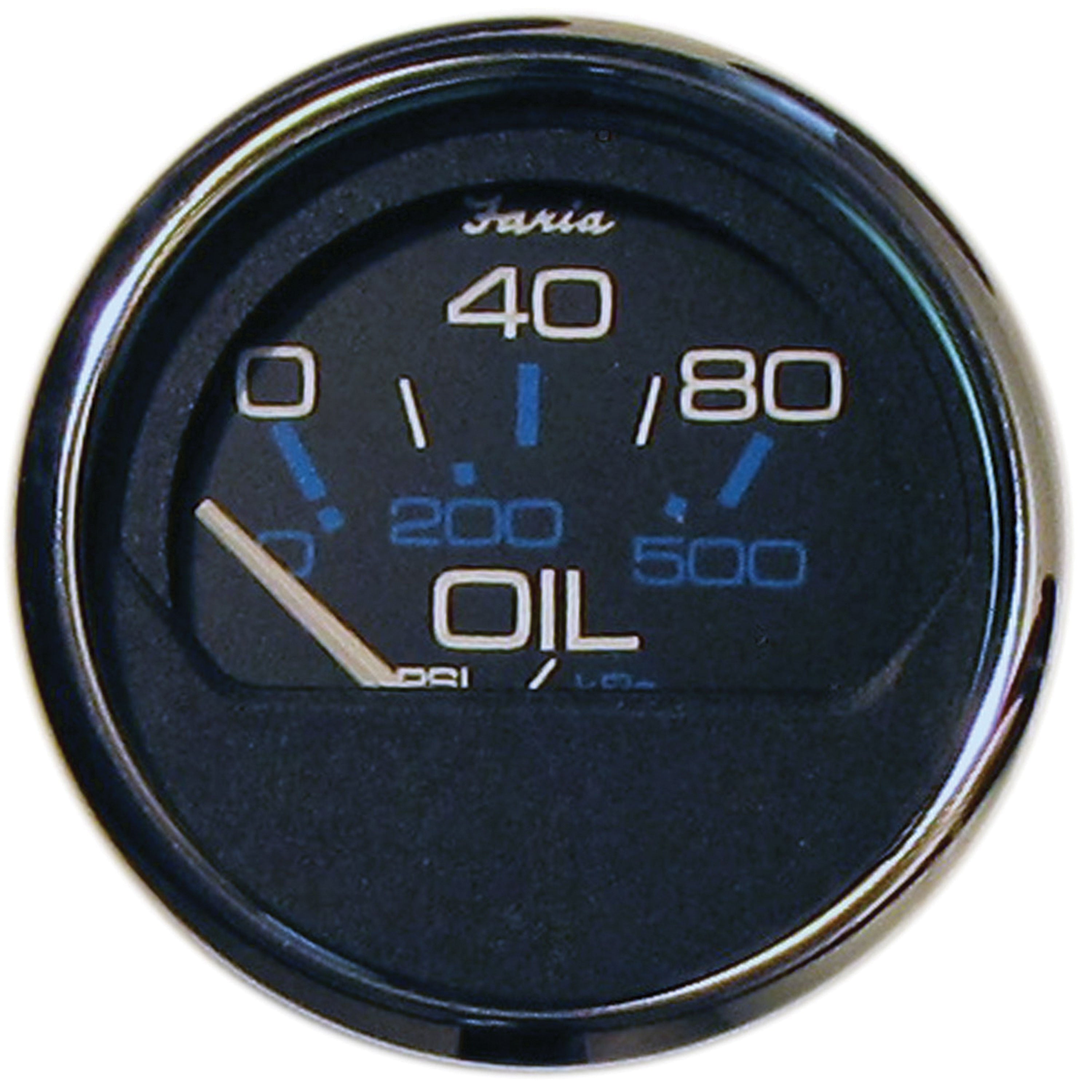 Faria 13702 Chesapeake Stainless Steel Oil Pressure Gauge (80 PSI) - 2", Black
