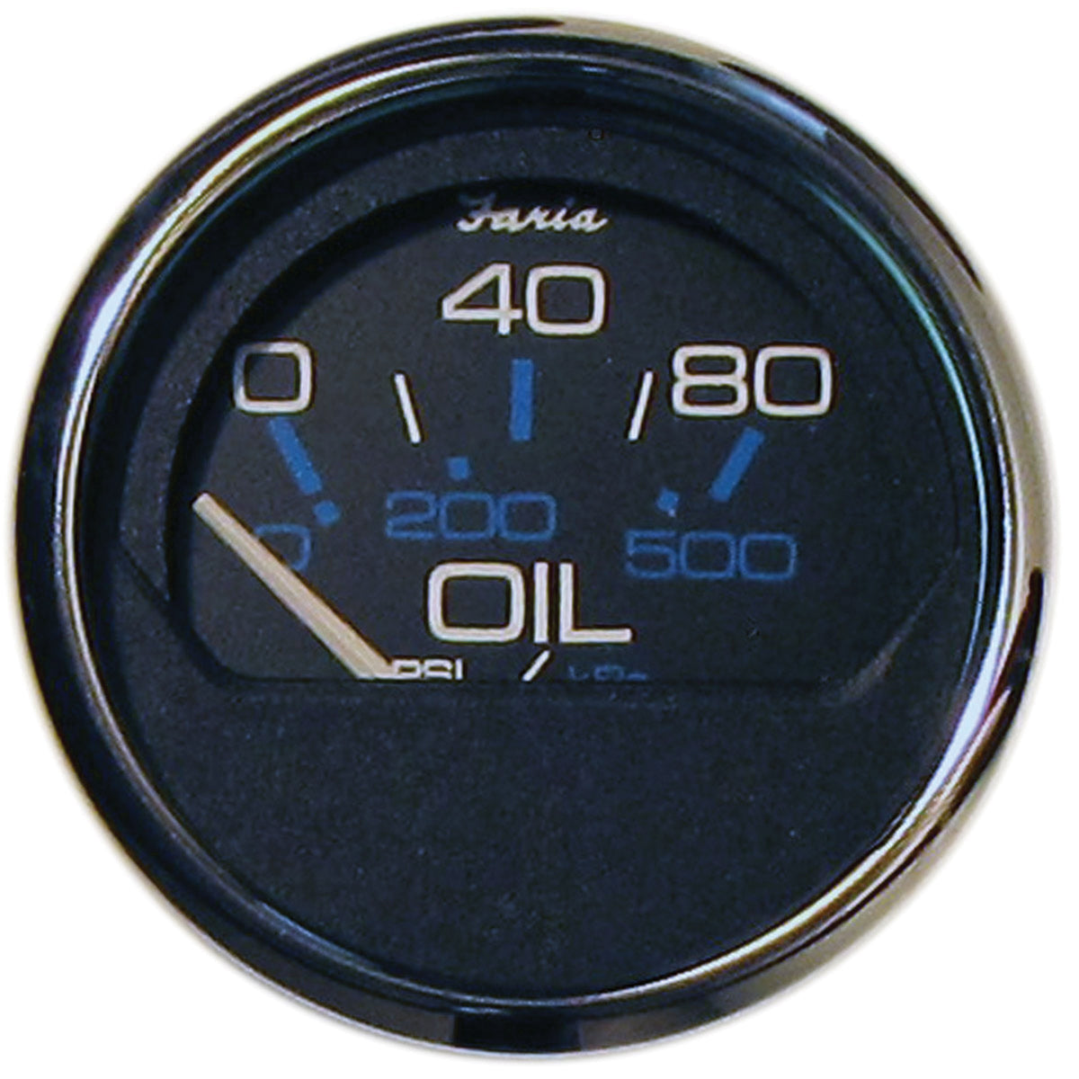Faria 13702 Chesapeake Stainless Steel Oil Pressure Gauge (80 PSI) - 2", Black