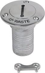 Whitecap 6126C Stainless Steel 90 Degree Hose Deck Fill with Key - Waste, 1-1/2"