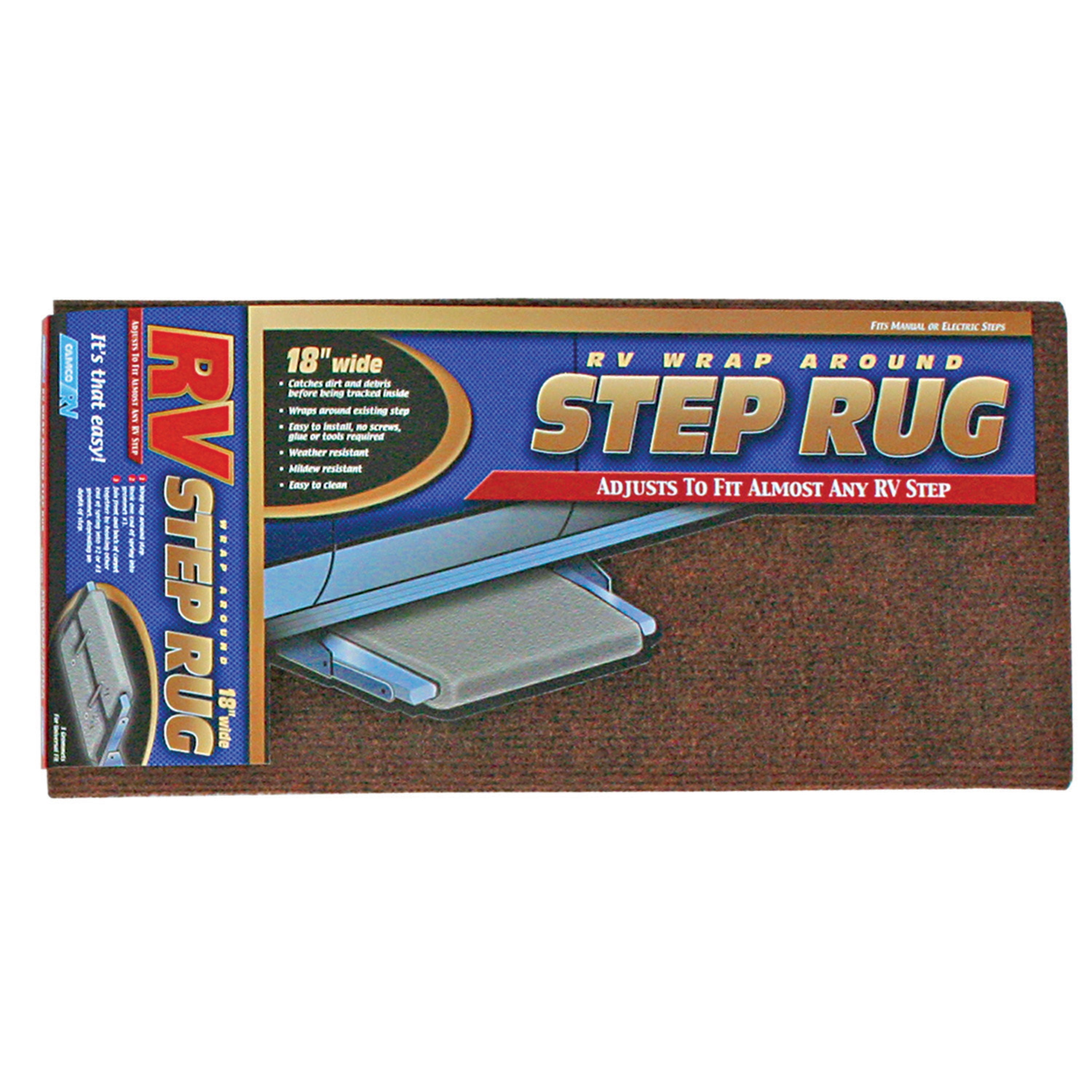 Camco 42921 18" RV Step Rug - Brown